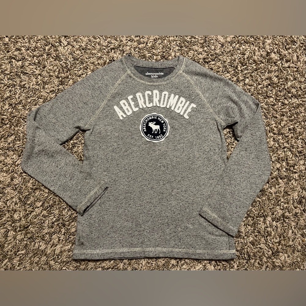 Abercrombie Kids Grey Long Sleeve T Shirt Boys Size 7/8